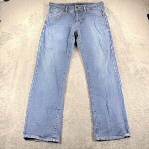 34 Heritage Courage Mens 32/33 Medium Blue Low Rise Straight Leg Denim Jeans